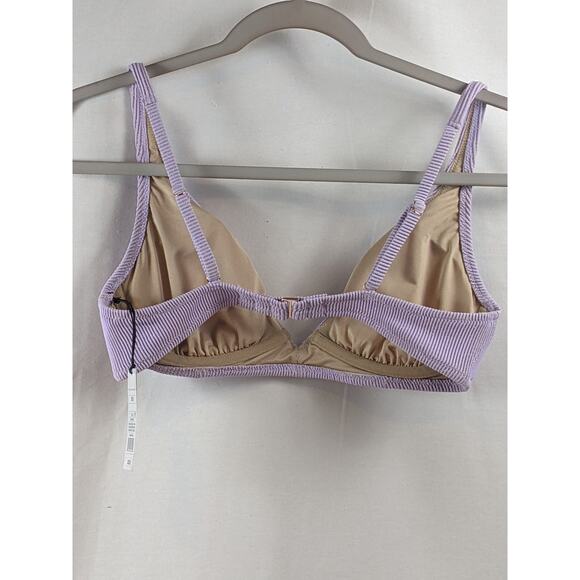 Triangle Bikini Top Shade Shore Lilac Purple Lurex 36B Swimsuit Underwire Plunge - Picture 6 of 11